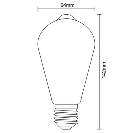 LED glödlampa FILAMENT ST64 E27/12W/230V 3000K