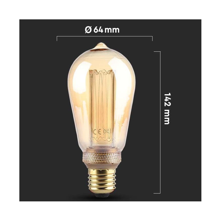 LED glödlampa FILAMENT ST64 E27/4W/230V 1800K Art Edition