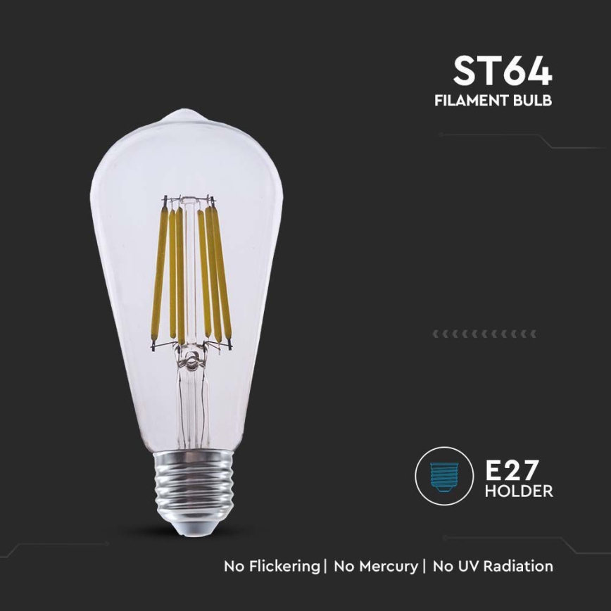 LED glödlampa FILAMENT ST64 E27/4W/230V 3000K Energiklass A