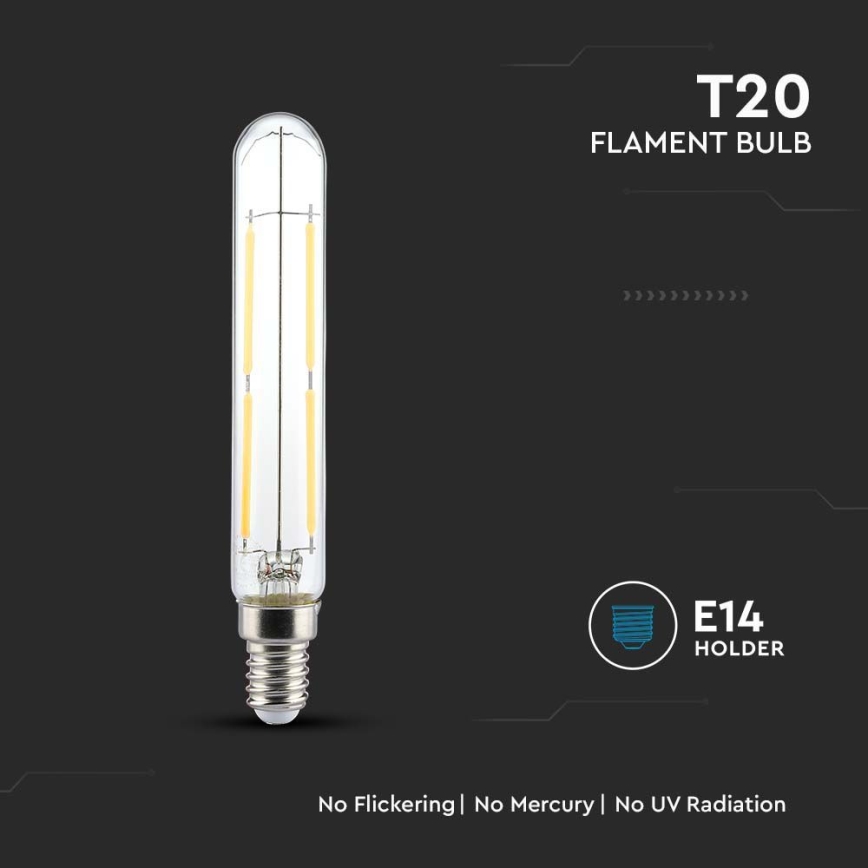 LED glödlampa FILAMENT T20 E14/4W/230V 3000K
