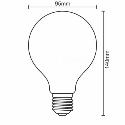LED glödlampa FILAMENT VINTAGE G95 E27/4W/230V 2000K