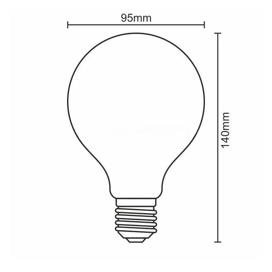 LED glödlampa FILAMENT VINTAGE G95 E27/4W/230V 2000K
