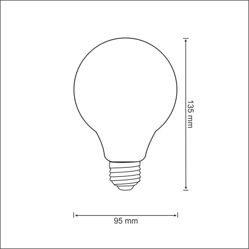 LED glödlampa FILAMENT VINTAGE G95 E27/4W/230V 2000K