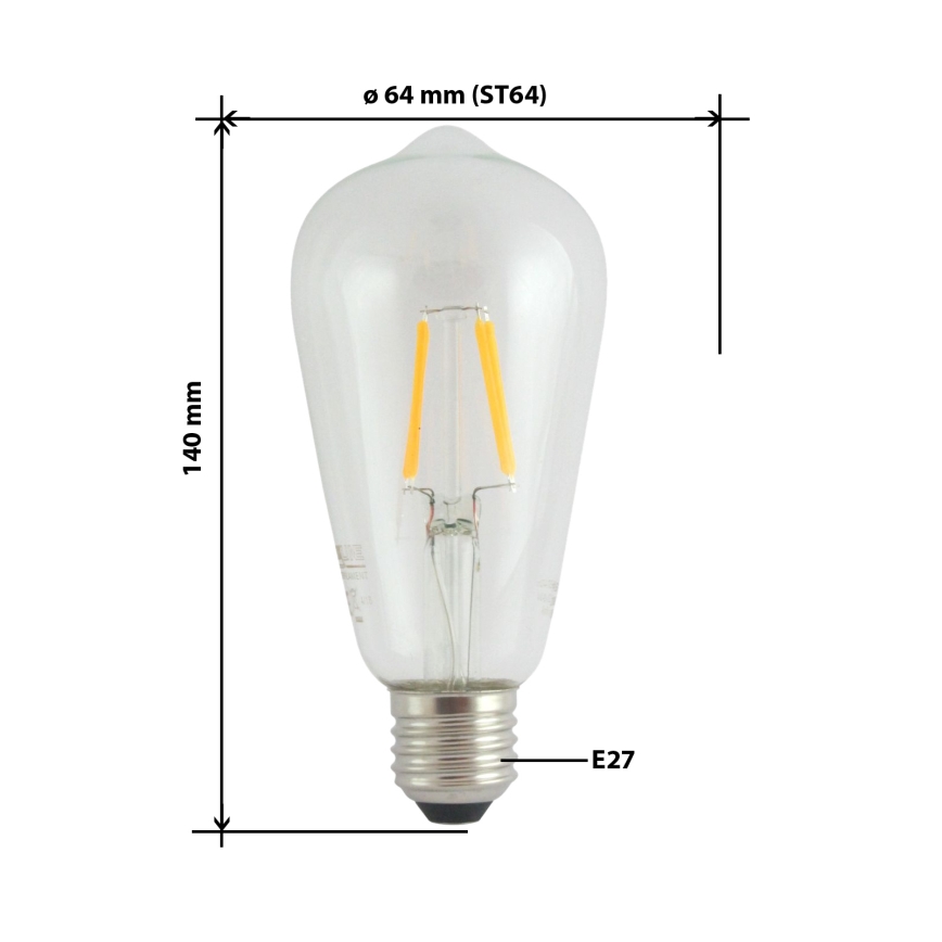 LED glödlampa FILAMENT VINTAGE ST64 E27/4W/230V 2700K