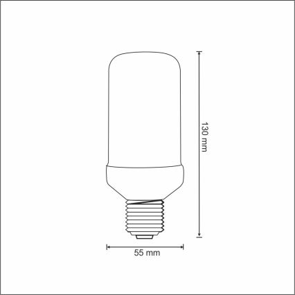 LED glödlampa FLAME T60 E27/3W/230V 1400K
