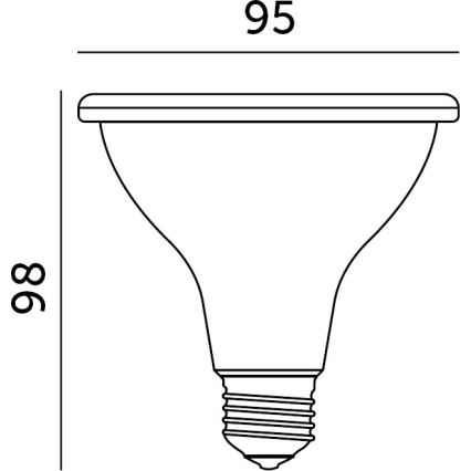 LED Glödlampa för växttillväxt PLANTY E27/9W/230V 1200K svart