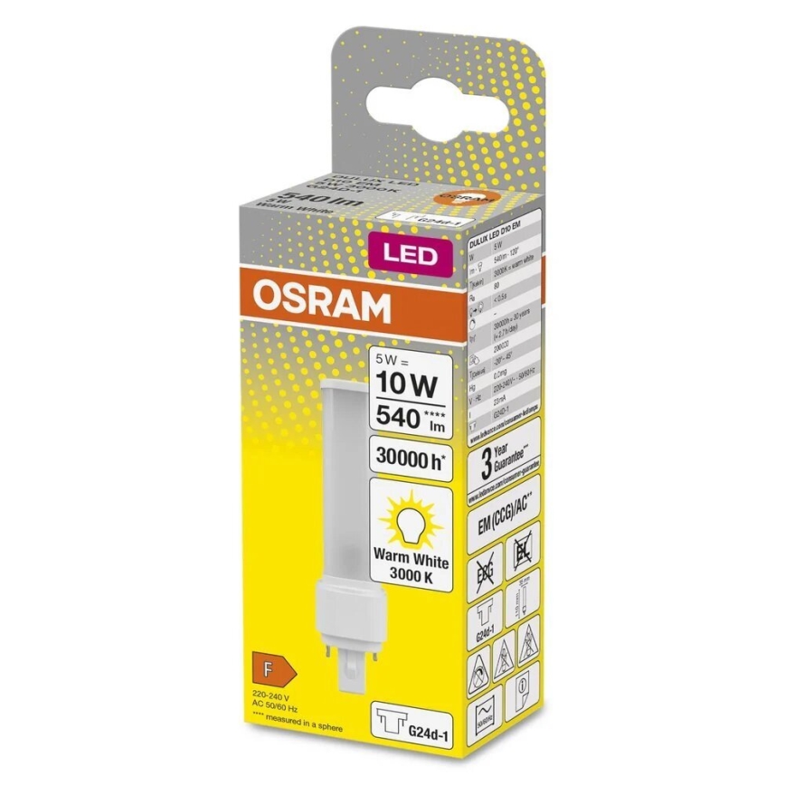 LED glödlampa G24d-1/5W/230V 3000K - Osram