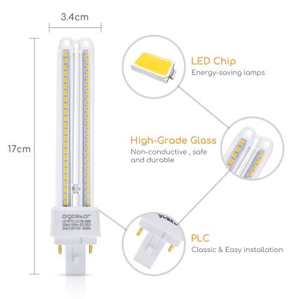 LED glödlampa G24D-3/15W/230V 4000K - Aigostar