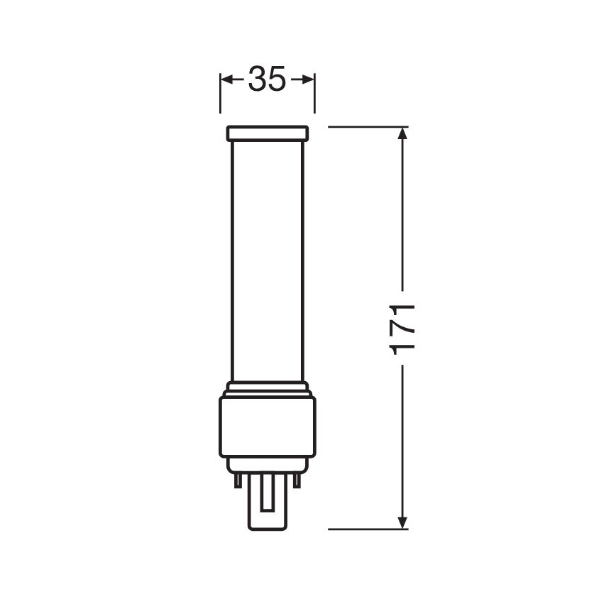 LED glödlampa G24d-3/9W/230V 3000K - Osram