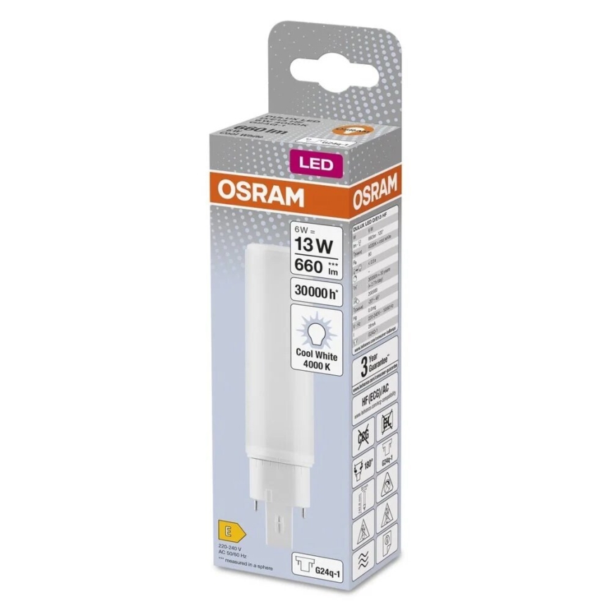 LED glödlampa G24q-1/6W/230V 4000K - Osram