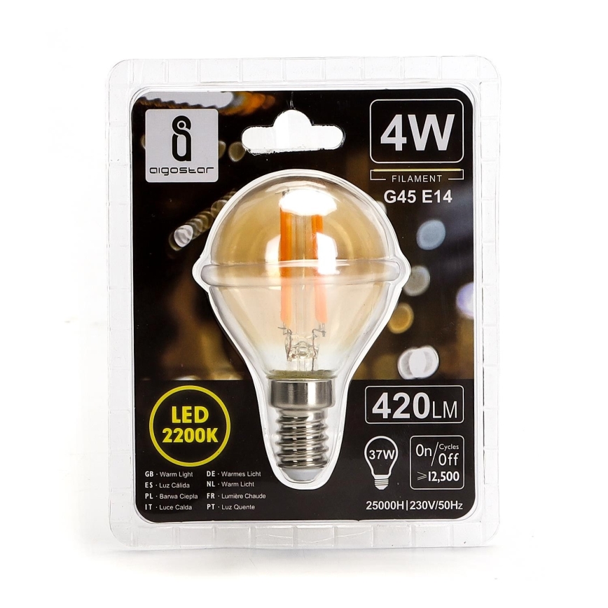 LED glödlampa G45 E14/4W/230V 2200K - Aigostar