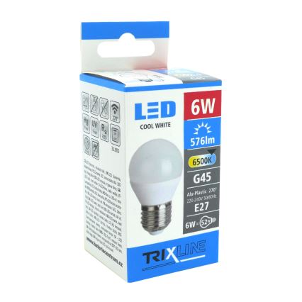 LED glödlampa G45 E27/6W/230V 6500K