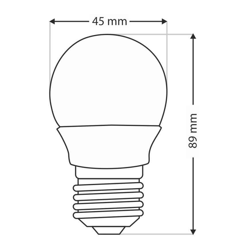 LED glödlampa G45 E27/6W/230V 6500K