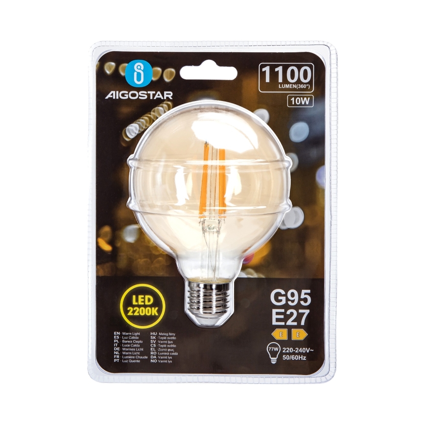 LED glödlampa G95 E27/10W/230V 2200K - Aigostar