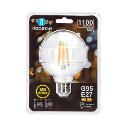 LED glödlampa G95 E27/10W/230V 2700K - Aigostar