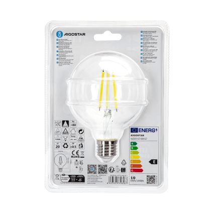 LED glödlampa G95 E27/10W/230V 6500K - Aigostar