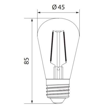 LED glödlampa  LEDSTAR CLASIC ST45 E27/2W/230V 3000K