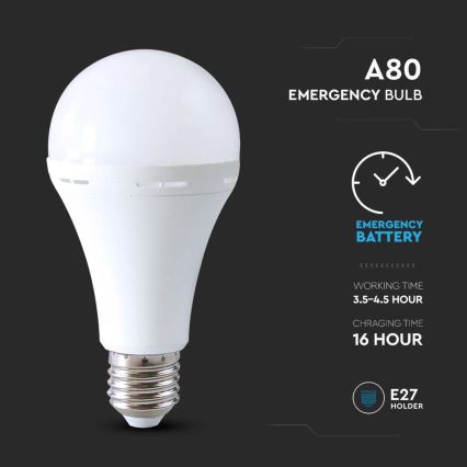 LED Glödlampa med nödläge A80 E27/12W/230V 4000K