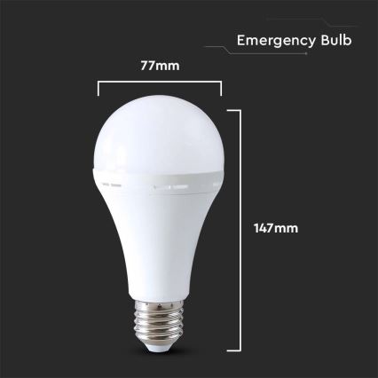 LED Glödlampa med nödläge A80 E27/12W/230V 4000K