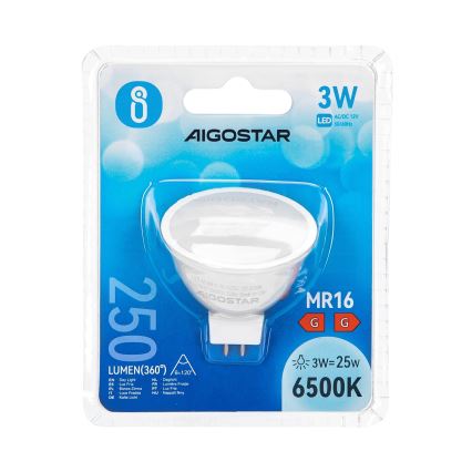 LED glödlampa MR16 GU5,3/3W/12V 6500K - Aigostar