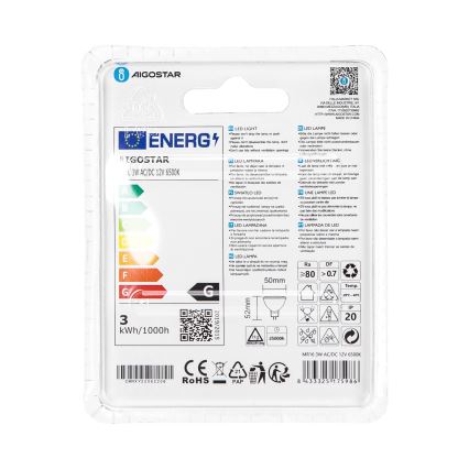 LED glödlampa MR16 GU5,3/3W/12V 6500K - Aigostar
