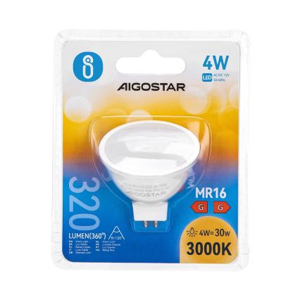 LED glödlampa MR16 GU5,3/4W/12V 3000K - Aigostar