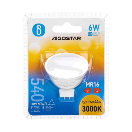 LED glödlampa MR16 GU5,3/6W/12V 3000K - Aigostar