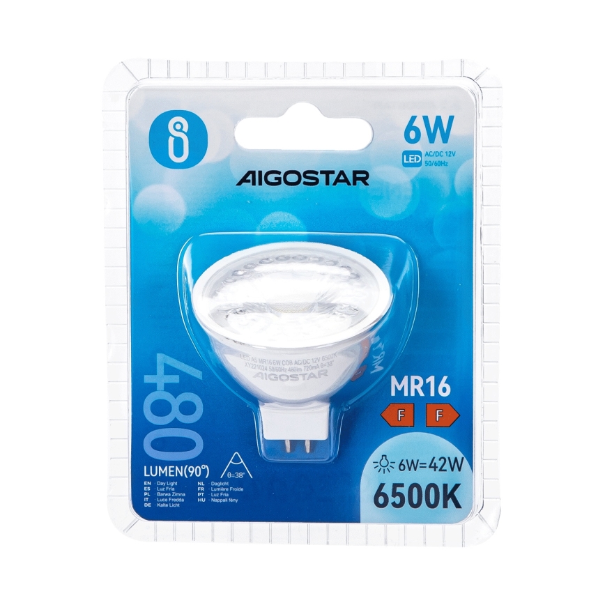 LED glödlampa MR16 GU5,3/6W/12V 6500K - Aigostar