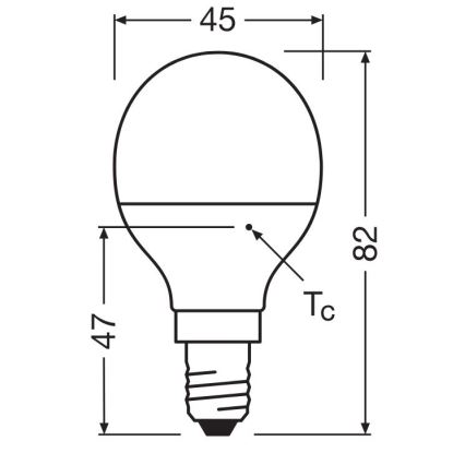LED glödlampa P40 E14/4,9W/230V 2700K - Osram