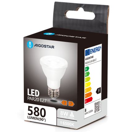 LED glödlampa PAR20 E27/8W/230V 6500K - Aigostar