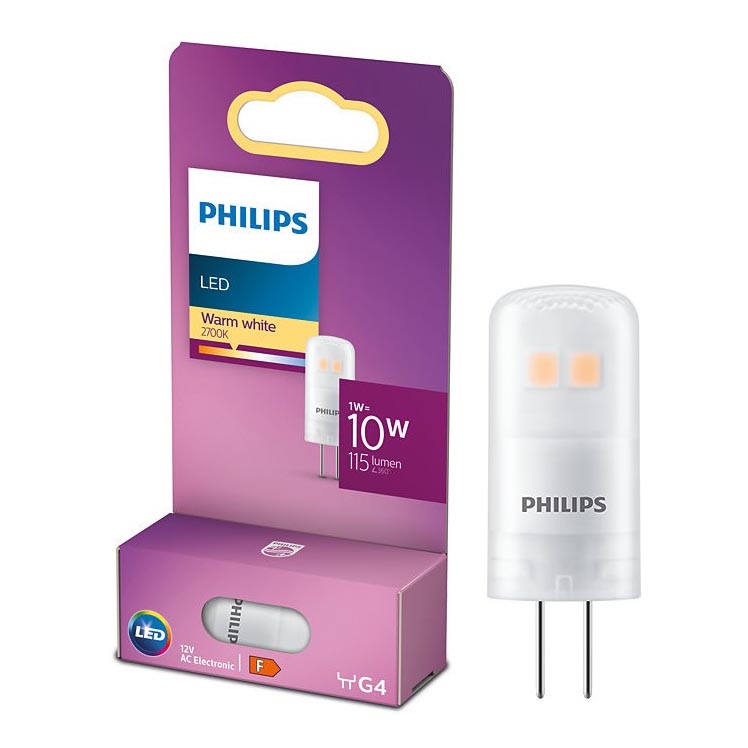 LED Glödlampa  Philips G4/1W/12V 2700K