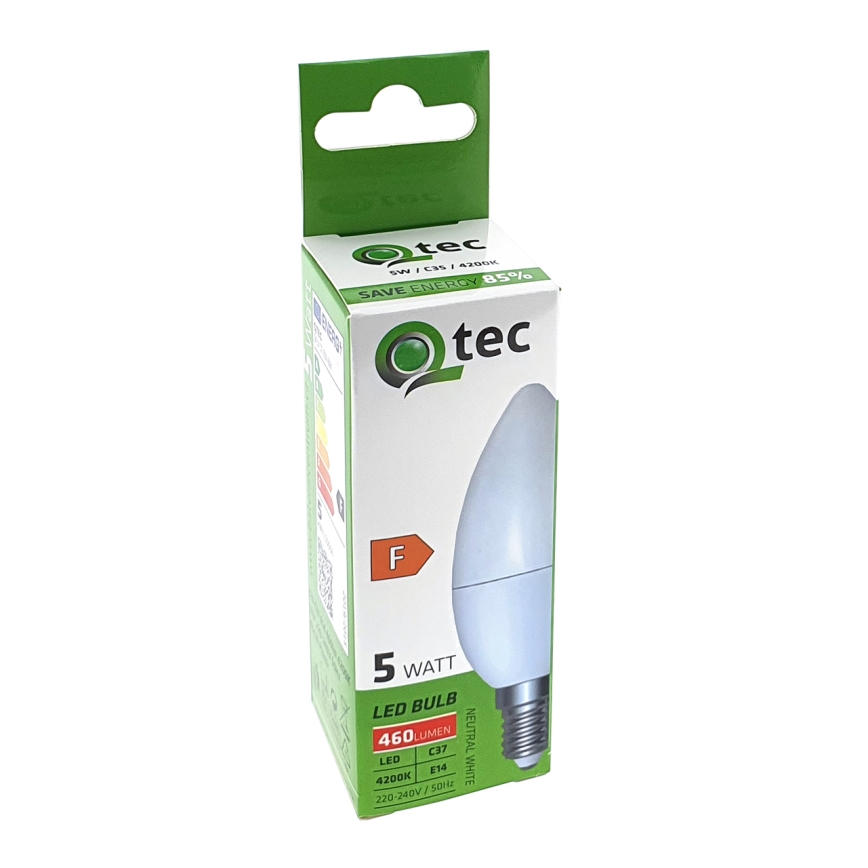 LED glödlampa Qtec C35 E14/5W/230V 4200K