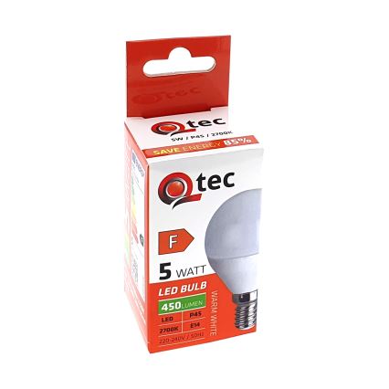 LED glödlampa Qtec P45 E14/5W/230V 2700K