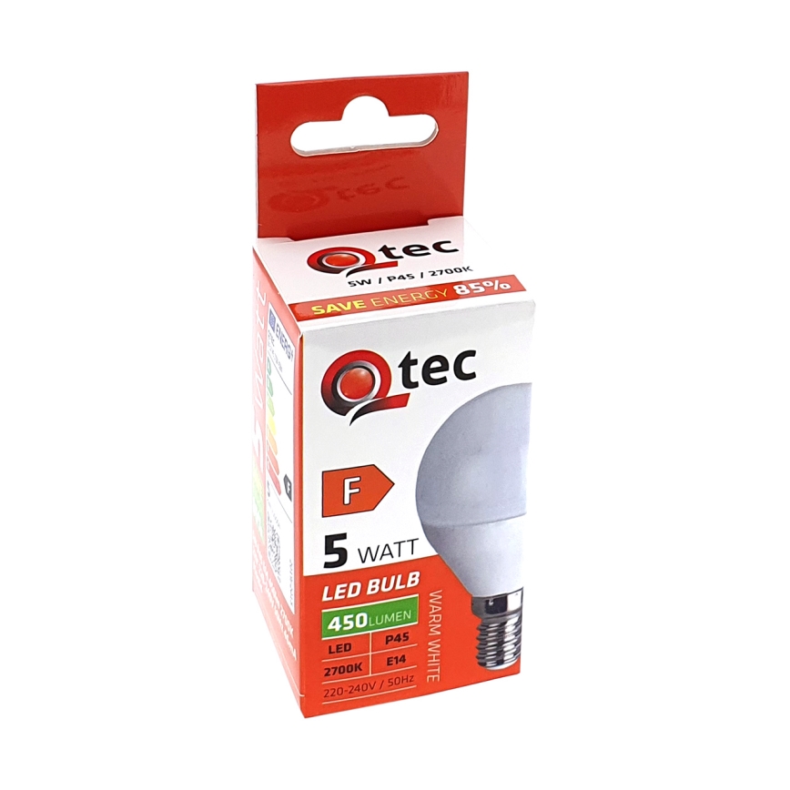 LED glödlampa Qtec P45 E14/5W/230V 2700K