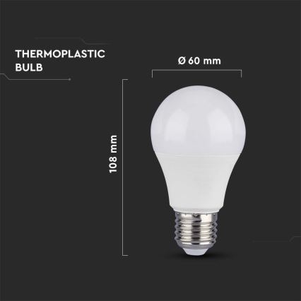 LED glödlampa SAMSUNG CHIP A60 E27/8,5W/230V 6500K