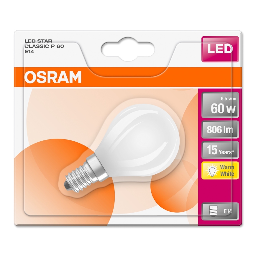 LED glödlampa STAR E14/6,5W/230V 2700K - Osram