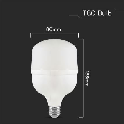 LED glödlampa T80 E27/20W/230V 6500K