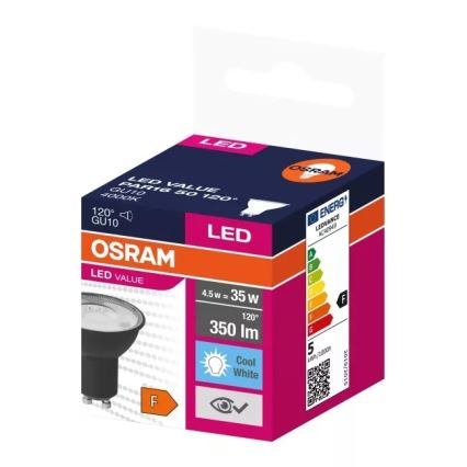 LED glödlampa VALUE PAR16 GU10/4,5W/230V 4000K 120° svart - Ledvance
