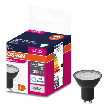 LED glödlampa VALUE PAR16 GU10/4,5W/230V 4000K 36° svart - Osram