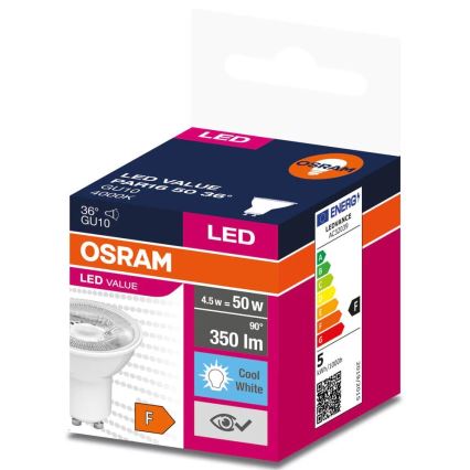 LED glödlampa VALUE PAR16 GU10/4,5W/230V 4000K 36° vit - Osram