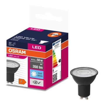 LED glödlampa VALUE PAR16 GU10/4,5W/230V 6500K 36° svart - Osram