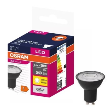 LED glödlampa VALUE PAR16 GU10/6,9W/230V 2700K 120° svart - Osram