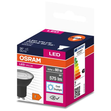 LED glödlampa VALUE PAR16 GU10/6,9W/230V 4000K 36° svart - Ledvance