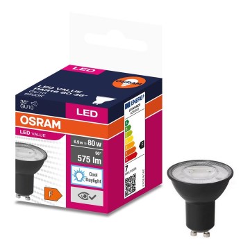 LED glödlampa VALUE PAR16 GU10/6,9W/230V 4000K 36° svart - Osram