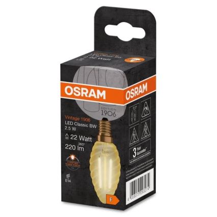 LED glödlampa VINTAGE E14/2,5W/230V 2400K - Osram
