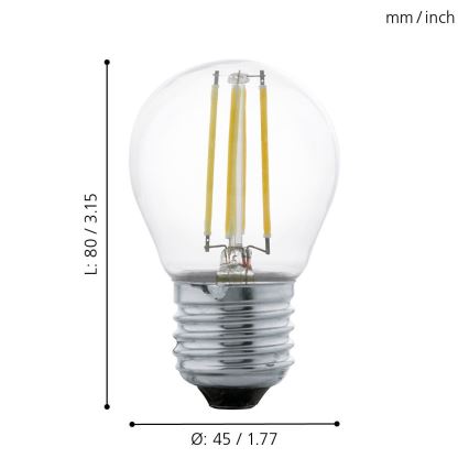 LED glödlampa VINTAGE G45 E27/4W/230V 2700K - Eglo 11762