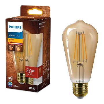 LED glödlampa VINTAGE Philips ST64 E27/7W/230V 1800K