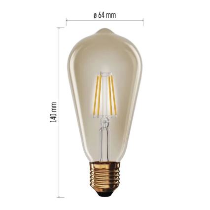 LED glödlampa VINTAGE ST64 E27/4,5W/230V 2200K