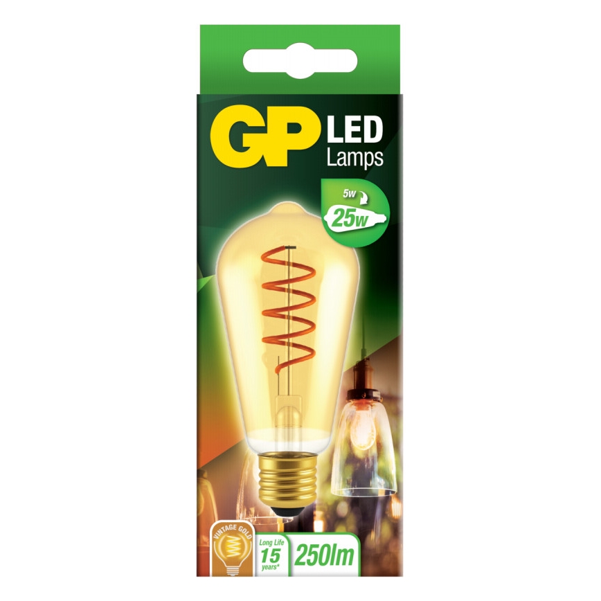 LED glödlampa VINTAGE ST64 E27/5W/230V 2000K - GP