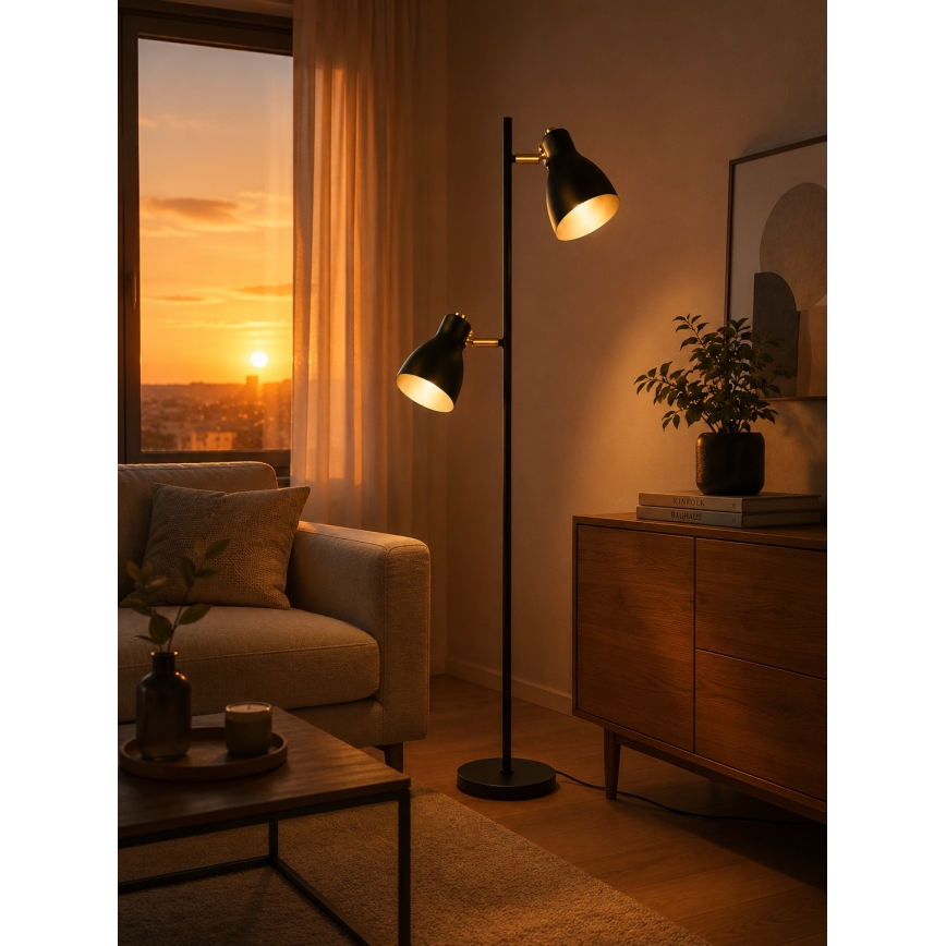 LED golvlampa 1xE27/7W/230V 2700K svart